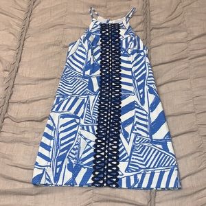 Lilly Pulitzer Annabelle Shift Sailboat Dress Bay Blue Yacht Sea